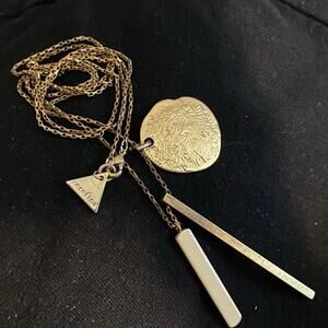 Serafina Gold Tone Pendant Necklace 15.5" Long